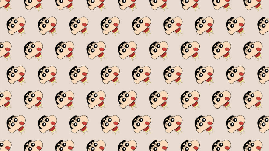 Multiple Shin Chan Cartoon Faces Wallpaper