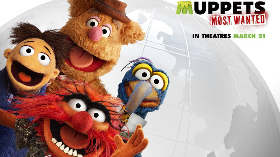 Muppets Most Wanted Walter, Fozzie, Animal, Gonzo Wallpaper