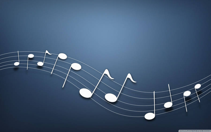 Music Symbols Minimalist Blue Wallpaper