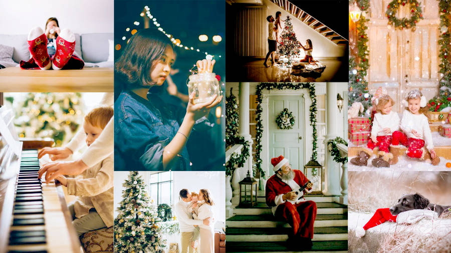 Musical Christmas Collage Wallpaper