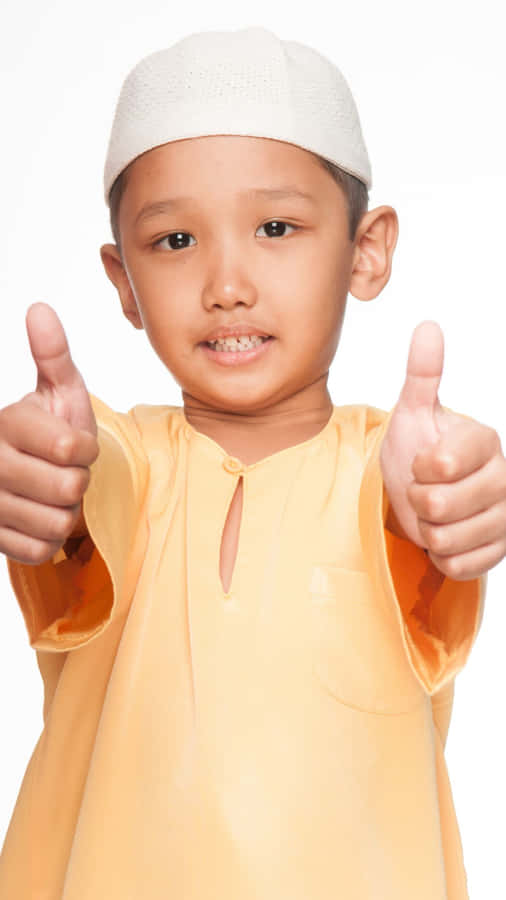 Muslim Boy Thumbs Up Wallpaper