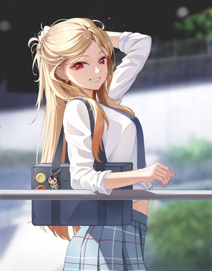 My Dress Up Darling Marin School Uniform Wallpaper