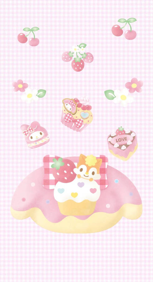 My Melody And Cupcakes Wallpaper