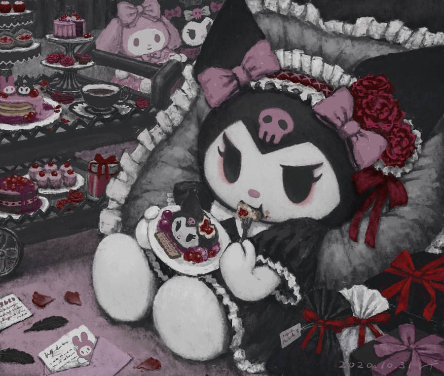 My Melody Kuromi Cute Artwork Wallpaper