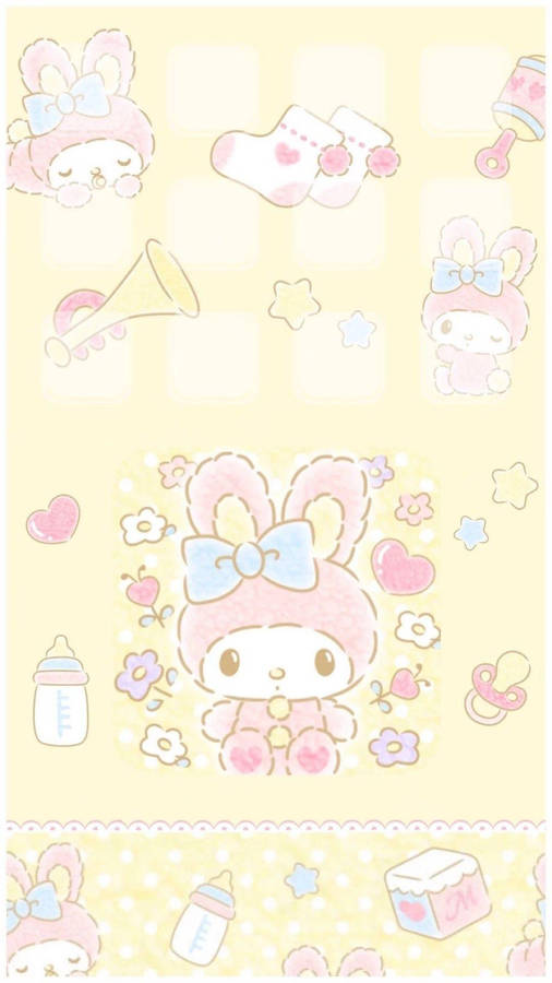 My Melody Yellow Digital Art Wallpaper