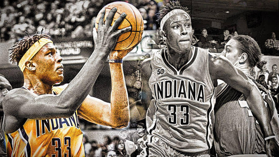 Myles Turner Grunge Collage Wallpaper