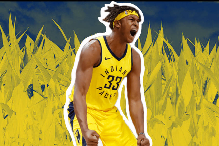 Myles Turner In Fiery Yellow Wallpaper