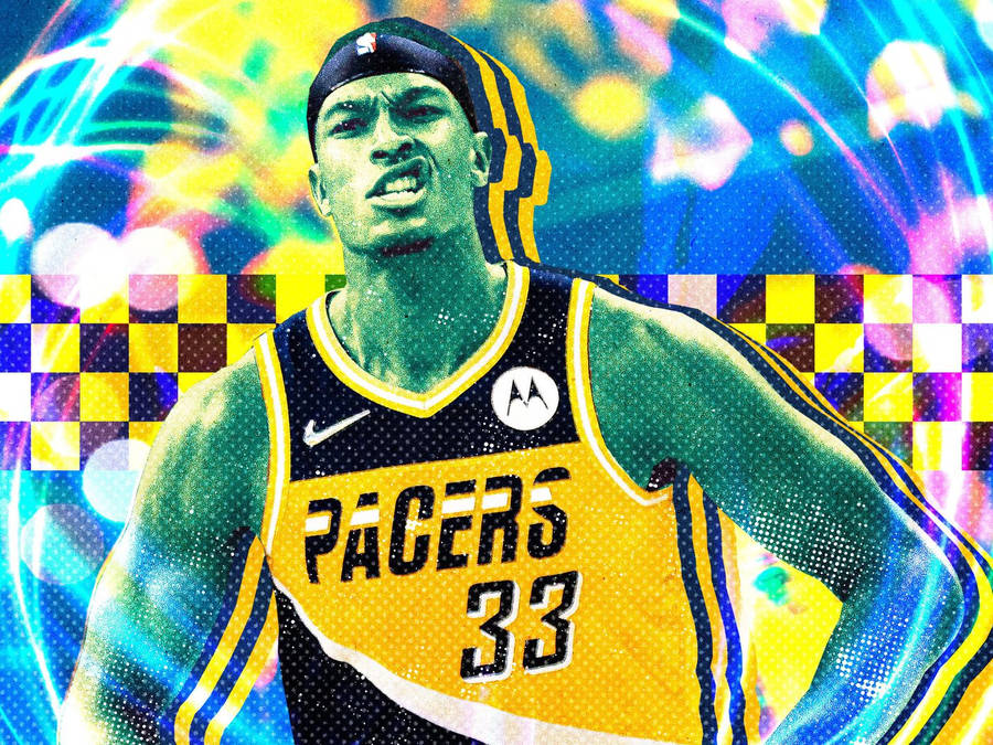 Myles Turner In Retro Art Style Wallpaper