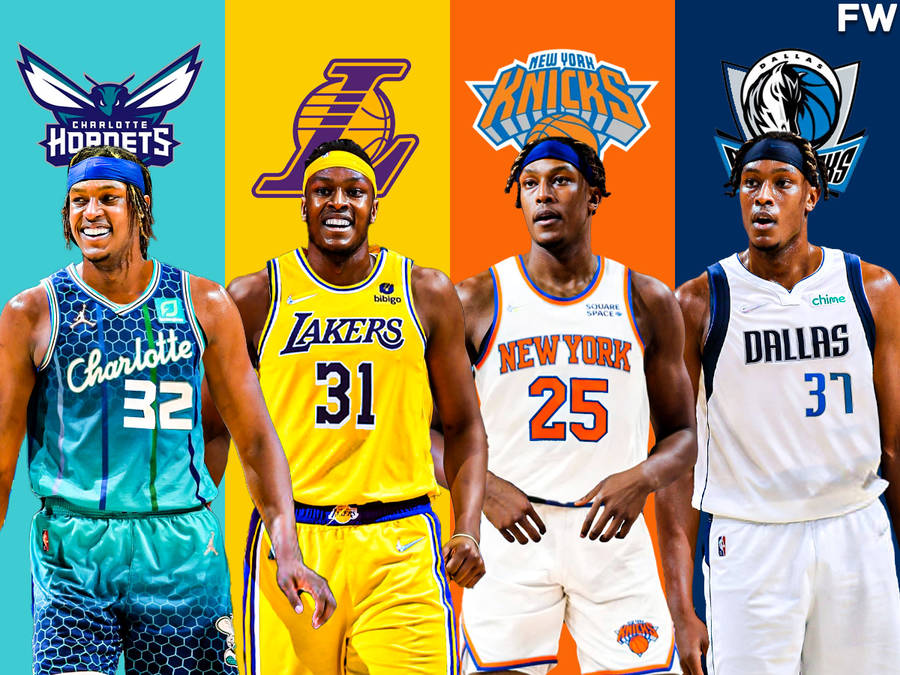 Myles Turner Nba Trade Collage Wallpaper