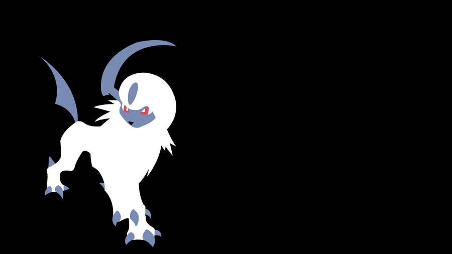 Mystic Absol Pokémon On Dark Background Wallpaper