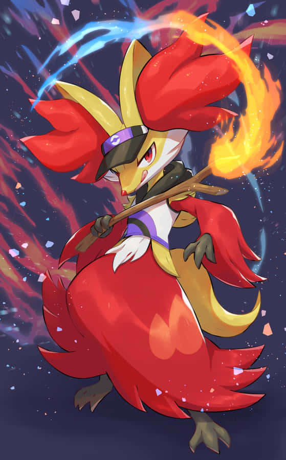 Mystical Delphox Casting Spell Wallpaper