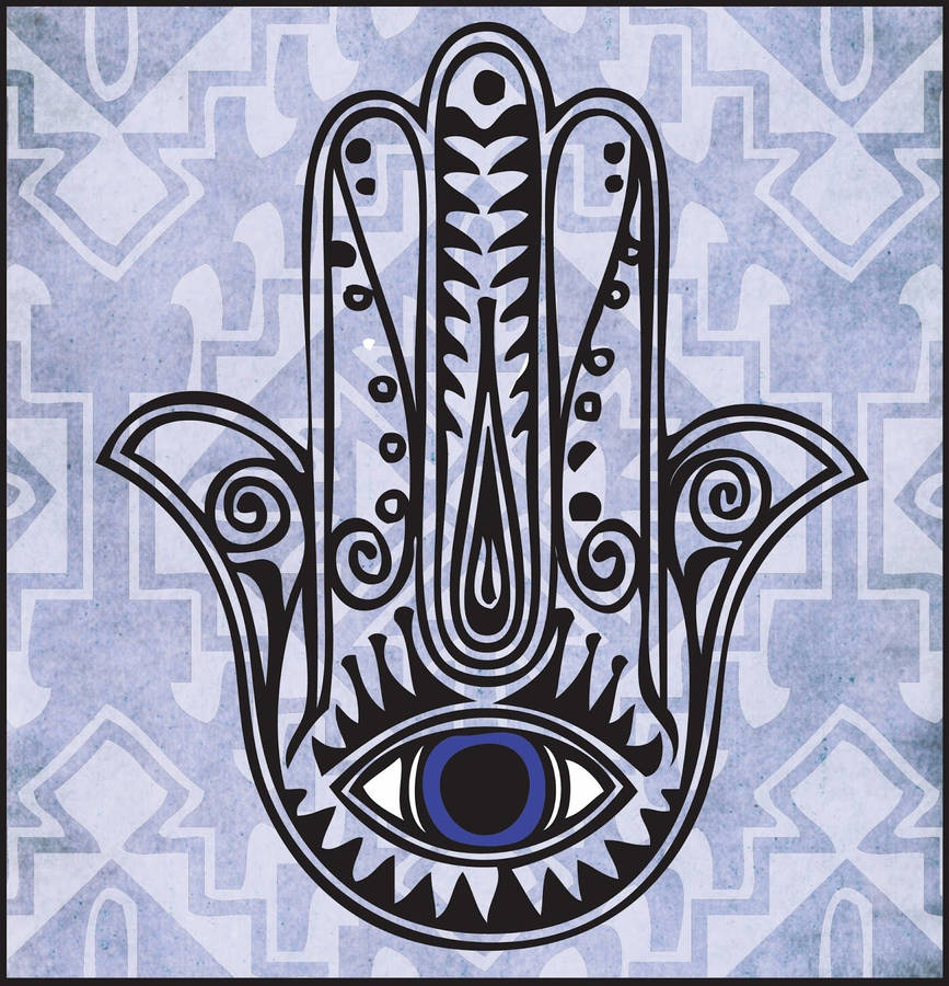 Mystical Evil Eye And Hamsa Hand Symbol Wallpaper