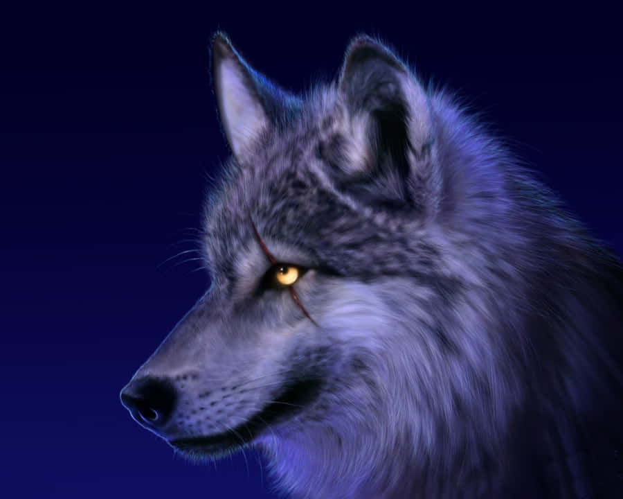 Mystical Fierce Wolf Wallpaper