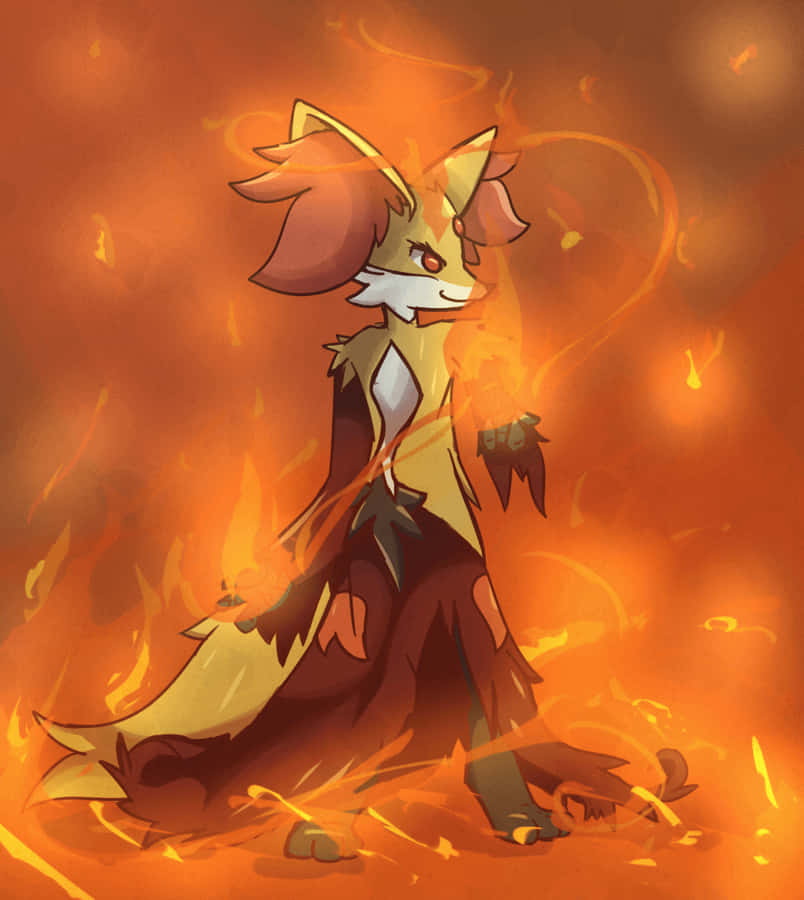 Mystical_ Fire_ Fox_ Delphox Wallpaper