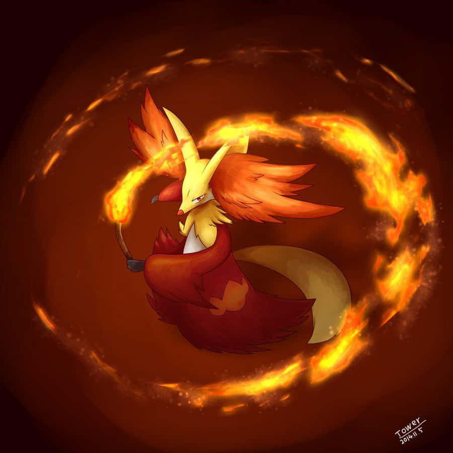 Mystical_ Fire_ Fox_ Delphox Wallpaper