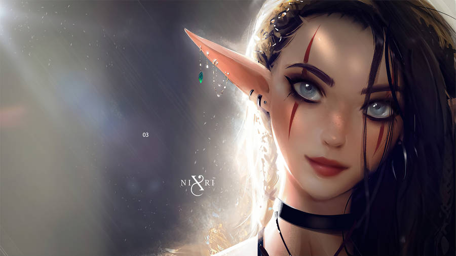 Mystical Modern Elf Art Wallpaper