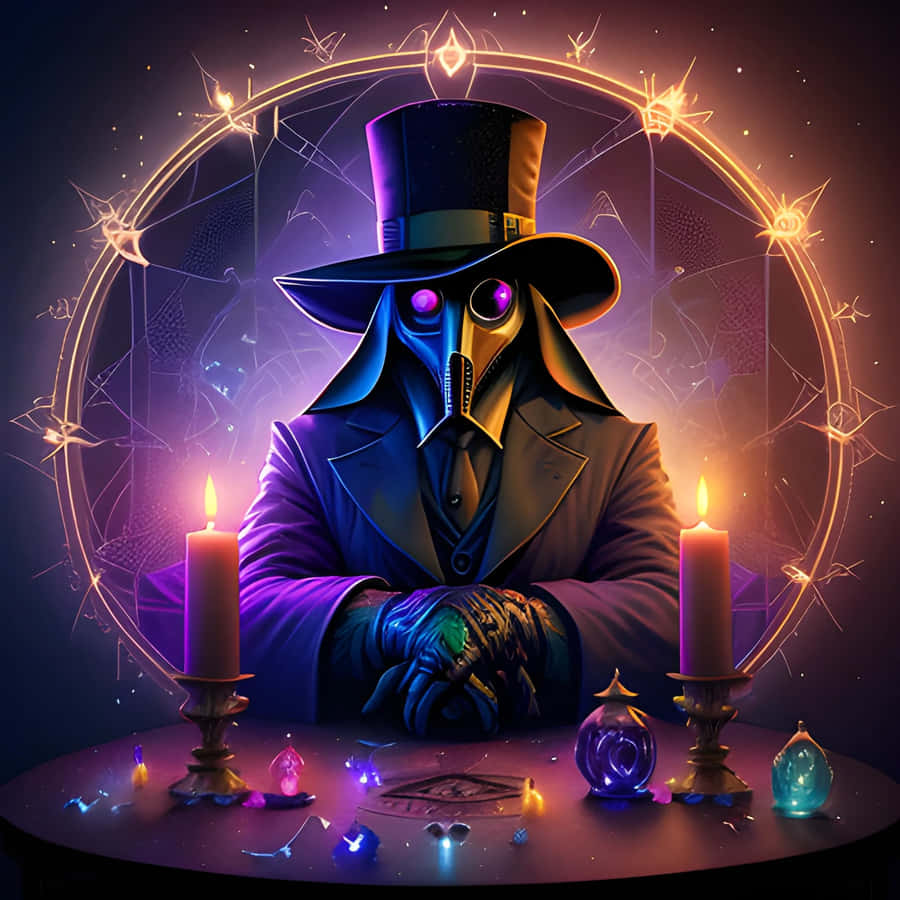 Mystical Plague Doctor Artwork Wallpaper