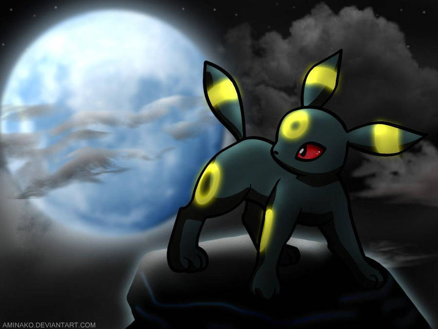 Mystical Umbreon Under A Full Moon Wallpaper