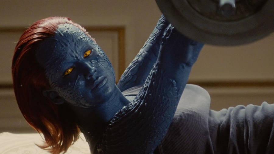 Mystique Lifting A Dumbbell Wallpaper