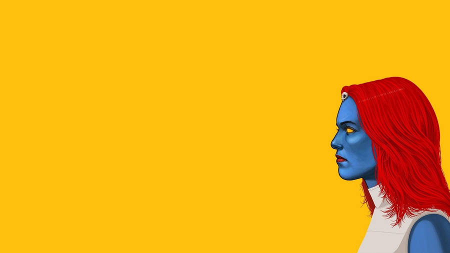 Mystique Looking Sideways Wallpaper