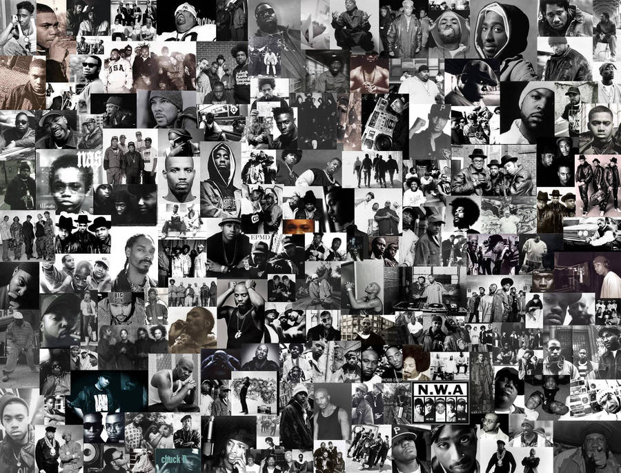 N.w.a. Hip Hop Rappers Collage Wallpaper