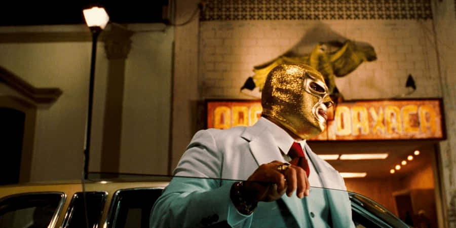 Nacho Libre Golden Masked Wrestler Wallpaper