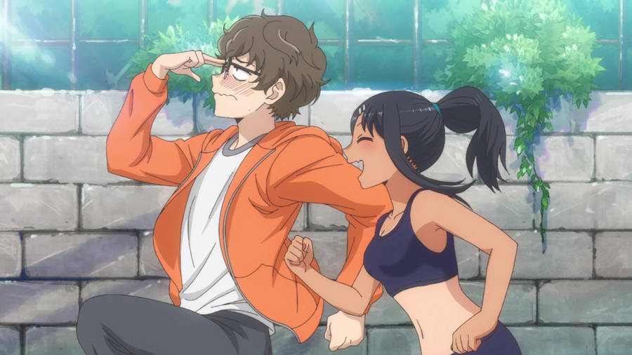 Nagatoro And Naoto Running Workout Wallpaper