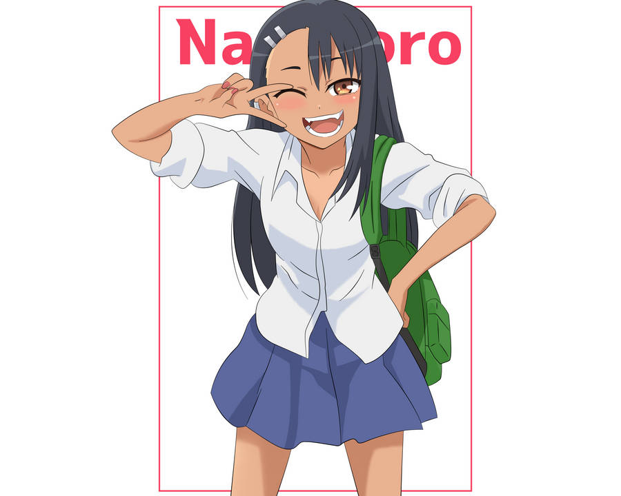 Nagatoro Making Peace Sign Wallpaper