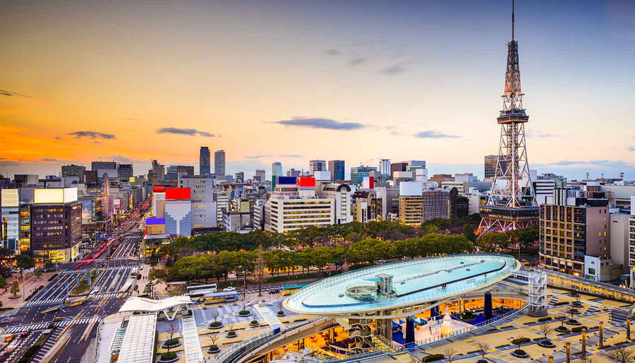 Nagoya Hiyasa Odori Park Aerial Wallpaper