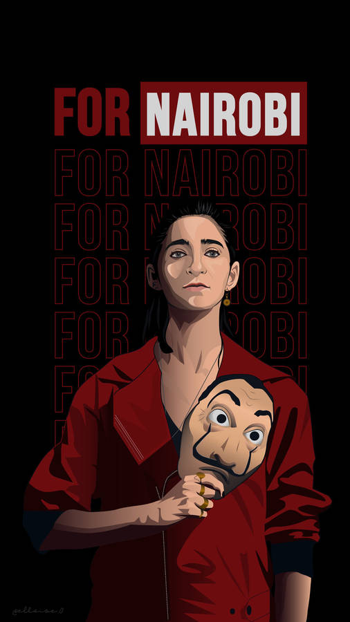 Nairobi Money Heist Artwork Poster Wallpaper