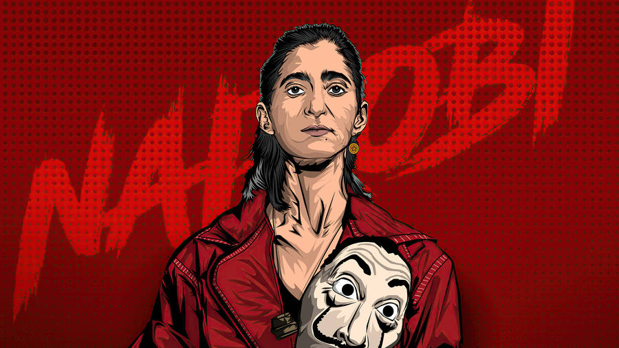 Nairobi With Money Heist Mask Wallpaper