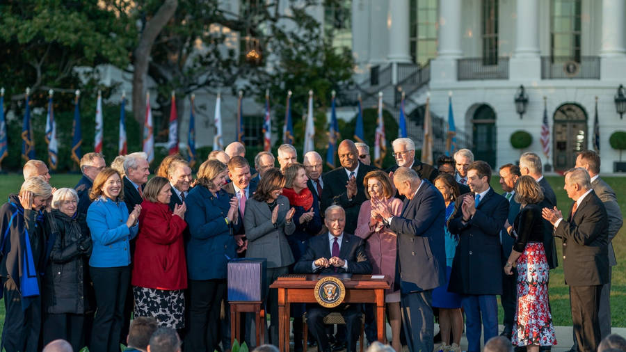 Nancy Pelosi Delivering A Speech Wallpaper