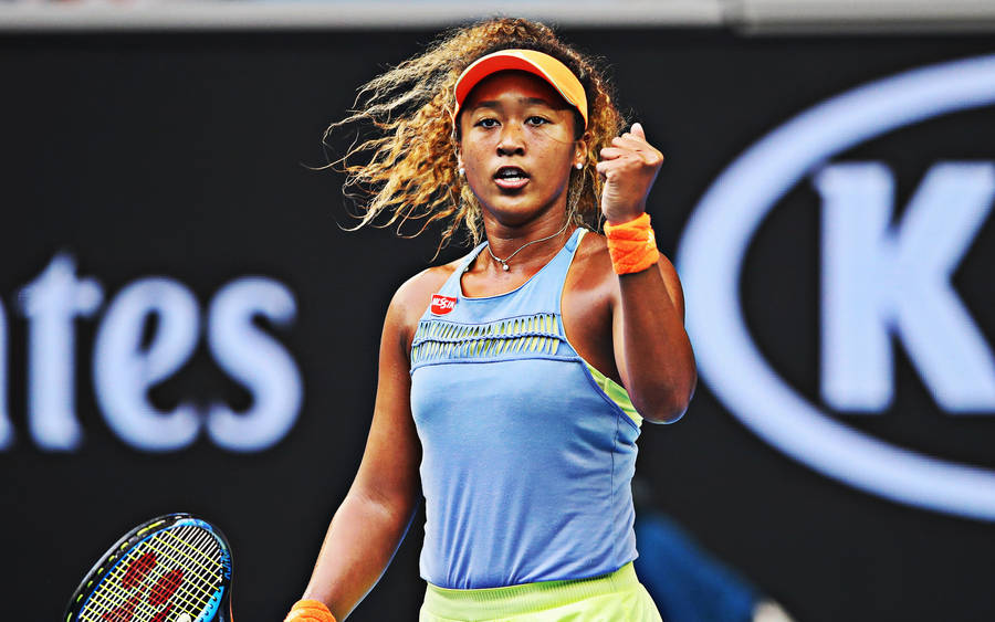 Naomi Osaka Fist Pump Pose Wallpaper