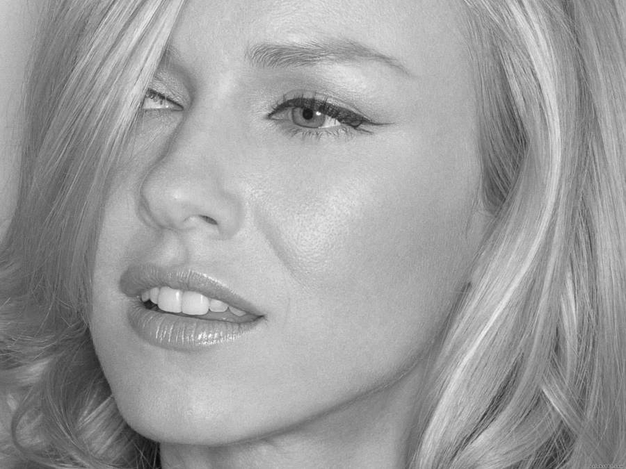 Naomi Watts - British Actress In Greyscale Wallpaper