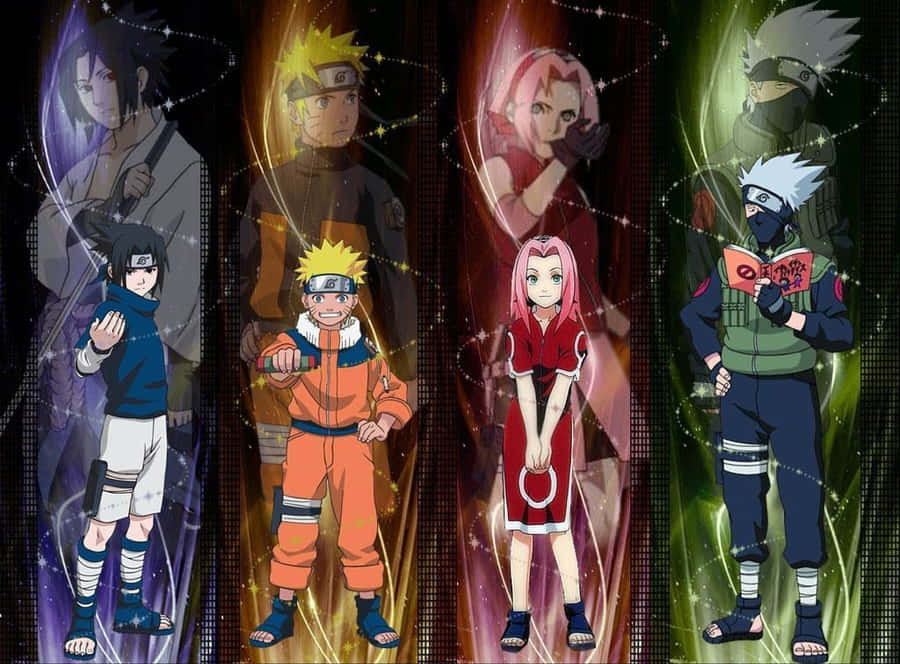 Naruto And His Fellow Team 7 Ninja Sasuke And Sakura Wallpaper