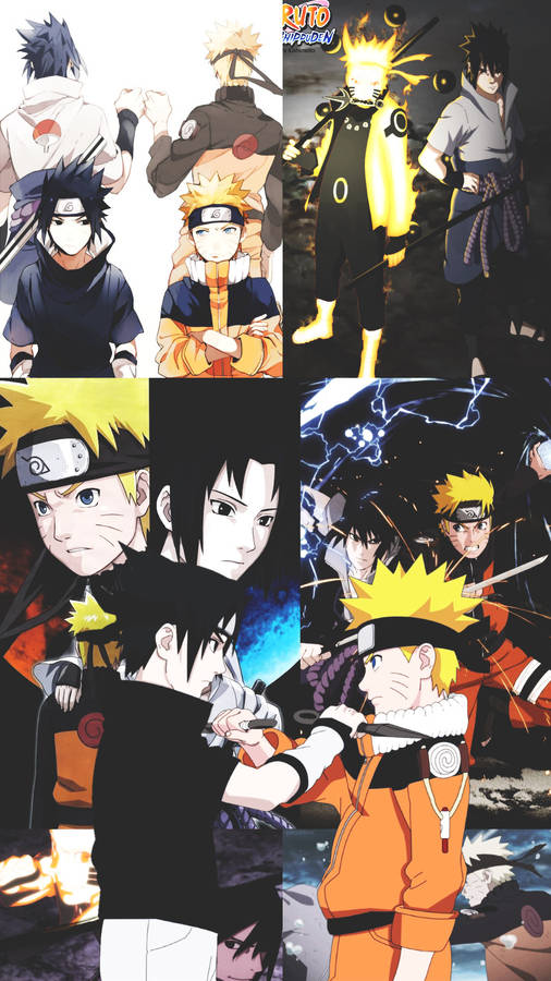 Naruto And Sasuke Friendship Over Years Wallpaper