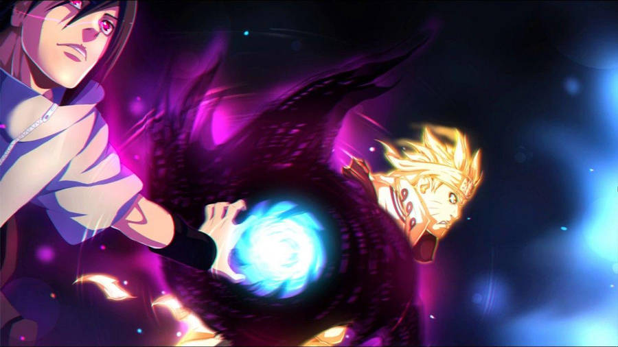 Naruto And Sasuke Performing The Rasengan Wallpaper