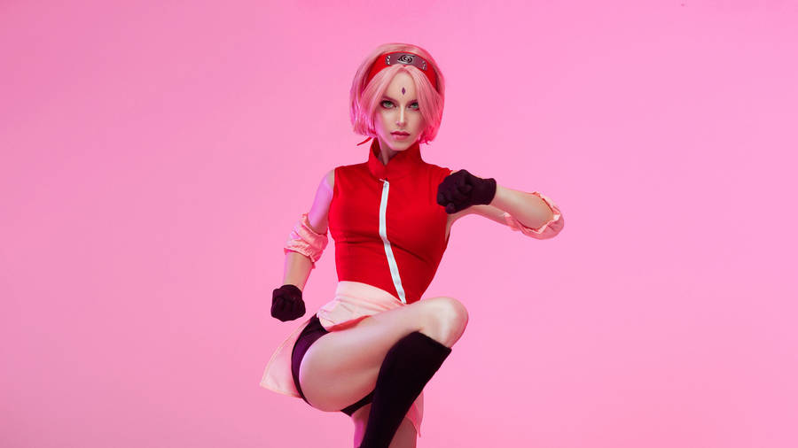 Naruto Anime Sakura Costume Play Wallpaper