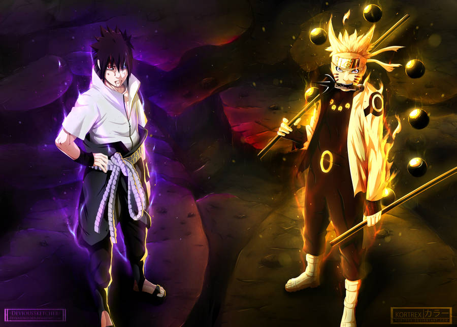 Naruto Characters Sasuke And Uzumaki Wallpaper