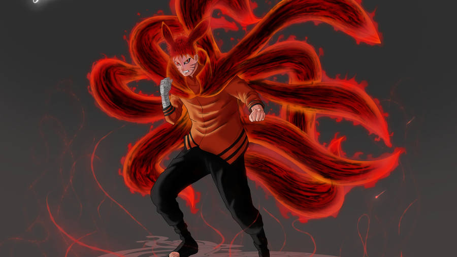 Naruto Final Form Red Fox Nine-tail Art Wallpaper