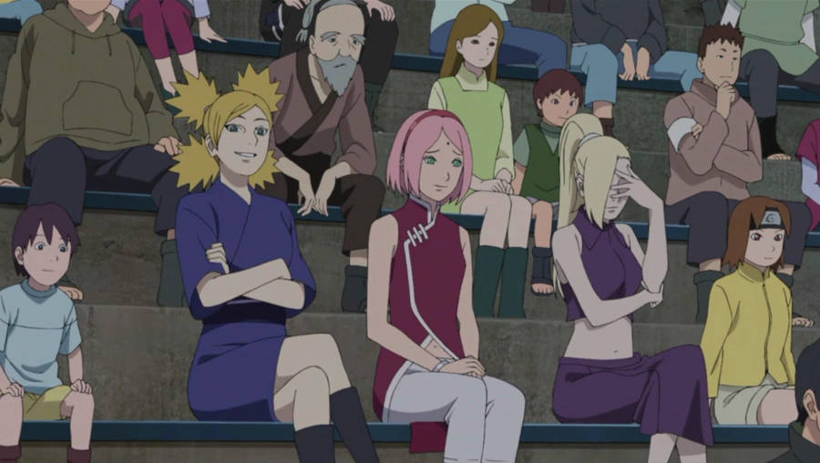 Naruto Girls Watching Their Kids Wallpaper