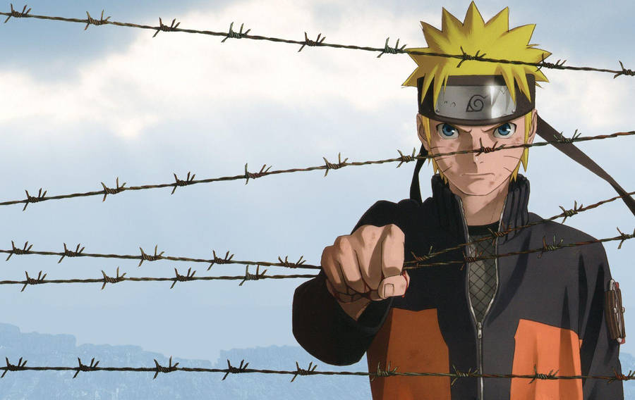 Naruto In Barbwire Poster Wallpaper