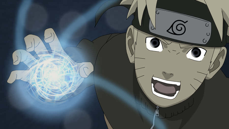 Naruto Looking Up With Rasengan Wallpaper