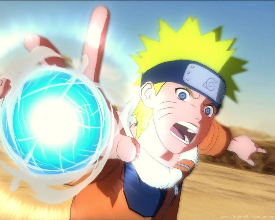 Naruto Raising Rasengan Attack Wallpaper