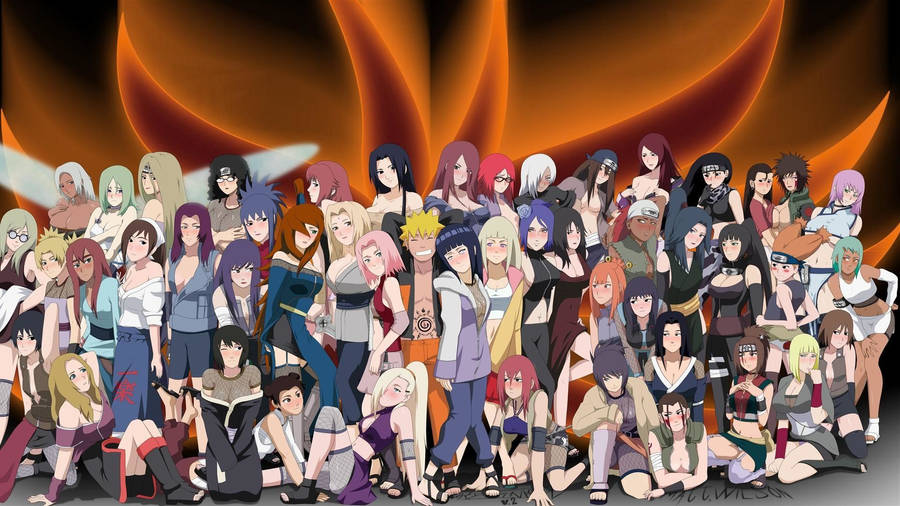 Naruto Shippuden Naruto With Ladies Wallpaper