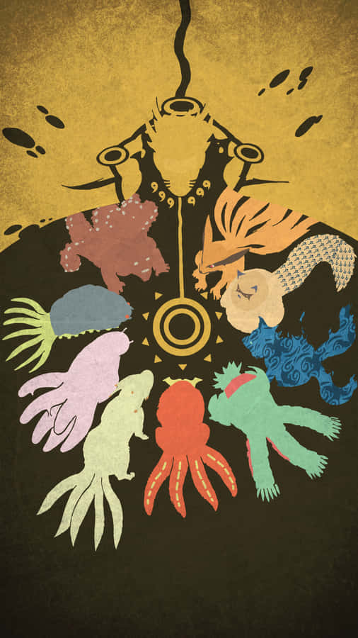Naruto Tailed Beasts Silhouette Artwork Wallpaper