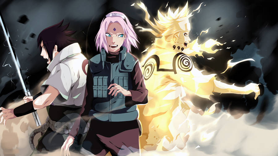 Naruto Team 7 Battle Wallpaper