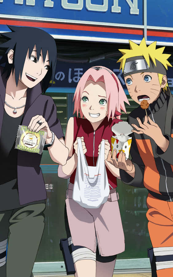 Naruto_ Team7_ Snack_ Time Wallpaper