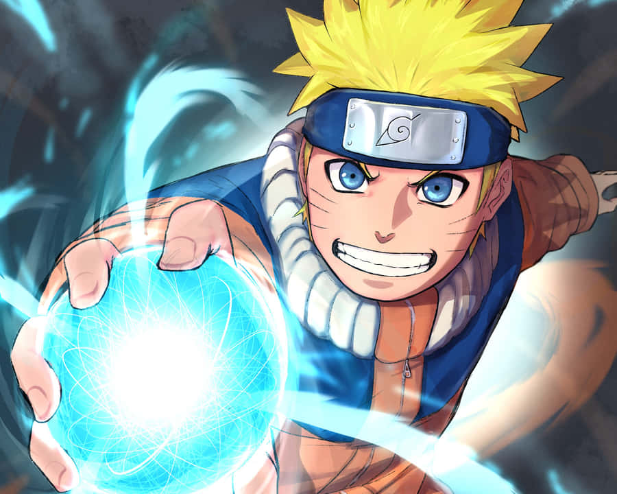 Naruto Unleashing His Signature Rasengan Attack Wallpaper