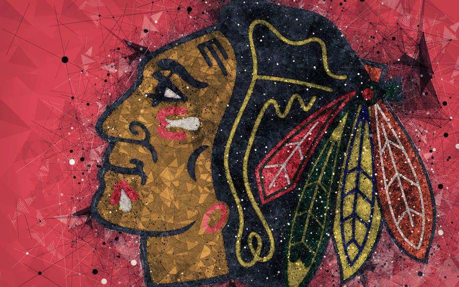 Native American Chicago Blackhawks Art Wallpaper